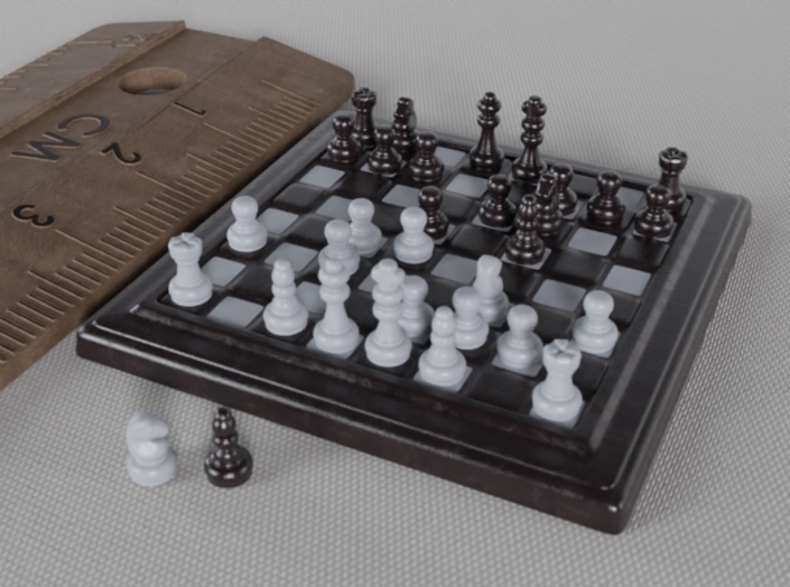 Miniature Movable Chess Board 3d printed Miniature Movable Chess Set Render Main