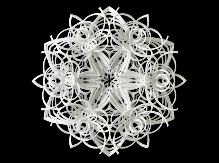 Snowflake Ornament 2 3d printed Front view