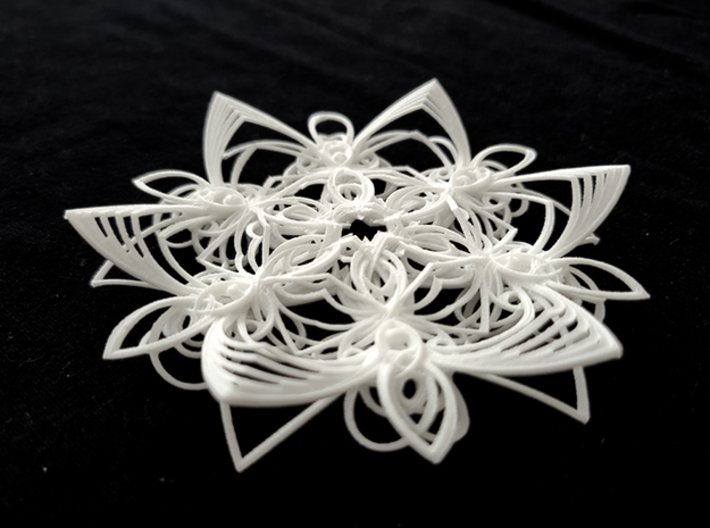 Snowflake Ornament 5 3d printed Rear view