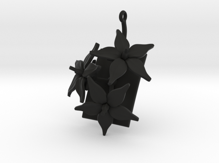 Pendant with three large flowers of the Tomato 3d printed