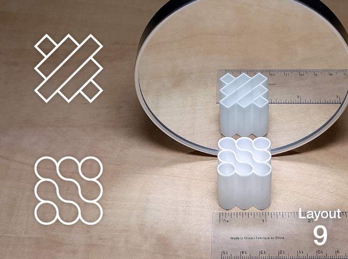 Improved Ambiguous Cylinder Illusion (Layout 9) 3d printed 3D printed object in front of mirror