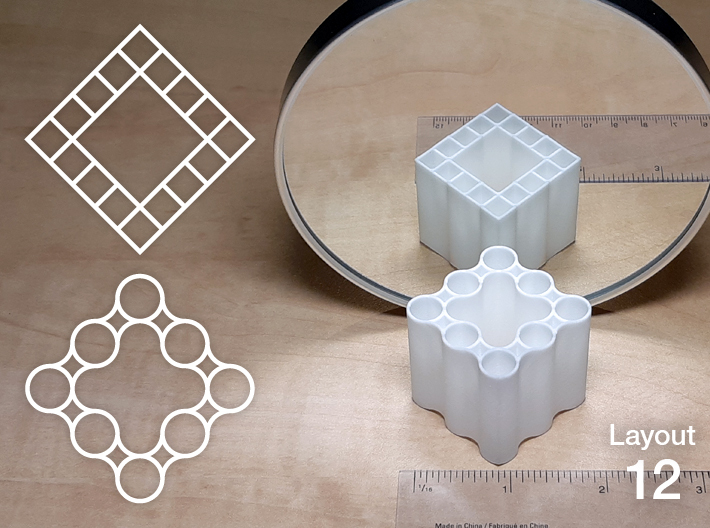 Improved Ambiguous Cylinder Illusion (Layout 12) 3d printed 3D printed object in front of mirror