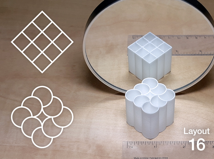 Improved Ambiguous Cylinder Illusion (Layout 16) 3d printed 3D printed object in front of mirror