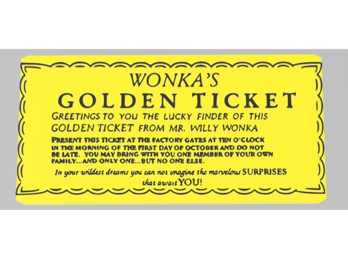 Willy Wonka’s Golden Ticket 3d printed 