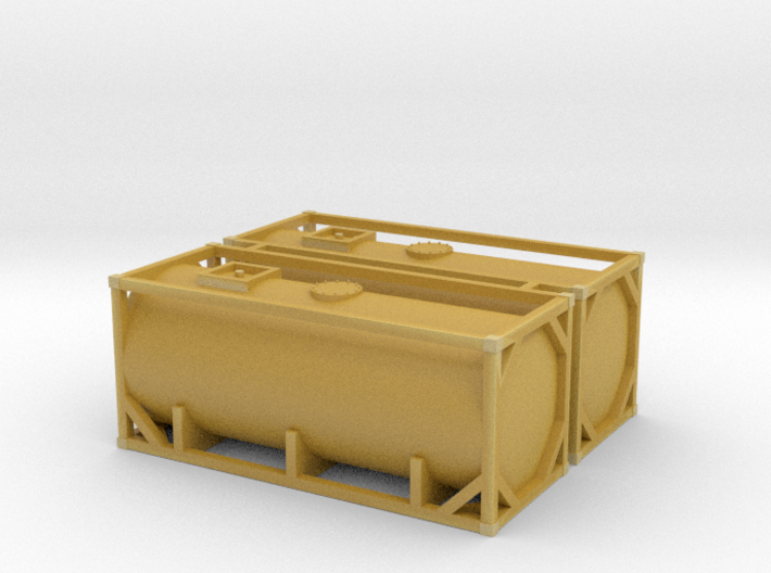 N Scale 20ft Tank Container (2pc) 3d printed