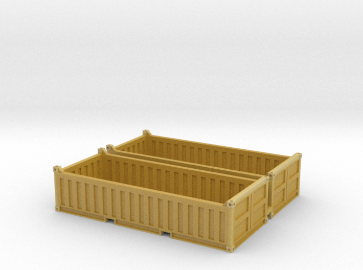 N Scale 20ft Open Top Container Half Height (2pc W 3d printed