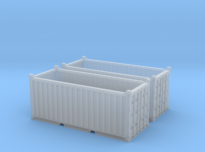 N Scale 20ft Open Top Container (2pc) 3d printed