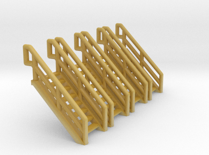 Z Scale Industrial Stairs 8 (4pc) 3d printed 