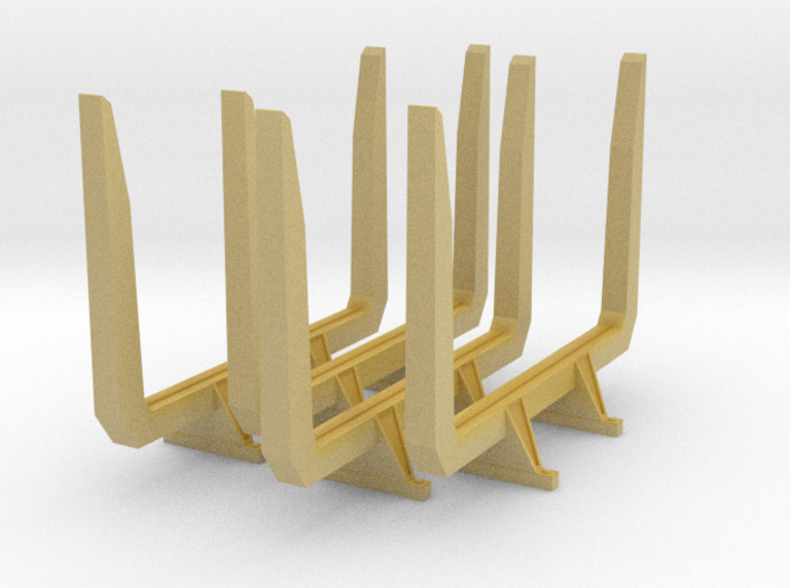 1/87th HO scale 'short logger' log bunks, angle to 3d printed 