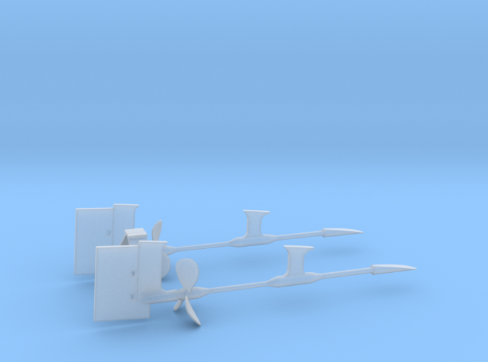 1/72 Props SET Supports And Rudders 3d printed