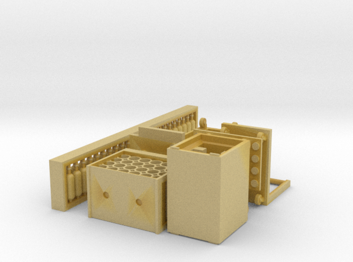 HO/1:87 Rollcontainer set 1b (with bottles) kit 3d printed 