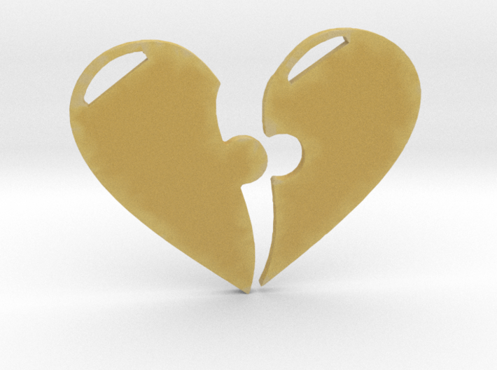 Heart Puzzle Pendant 1 3d printed