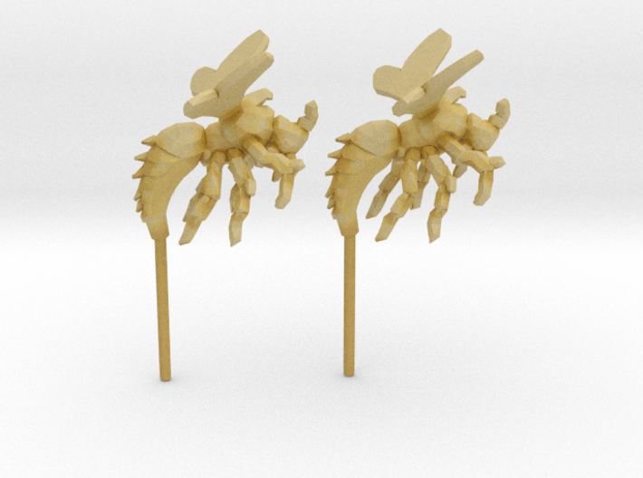 Wasp Stud Earrings 3d printed