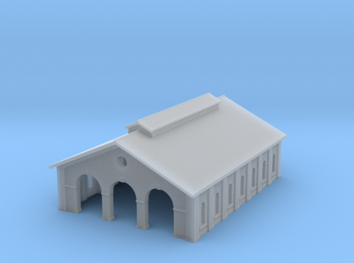 VR Engine Shed (3 track x 7) 1:160 Scale 3d printed
