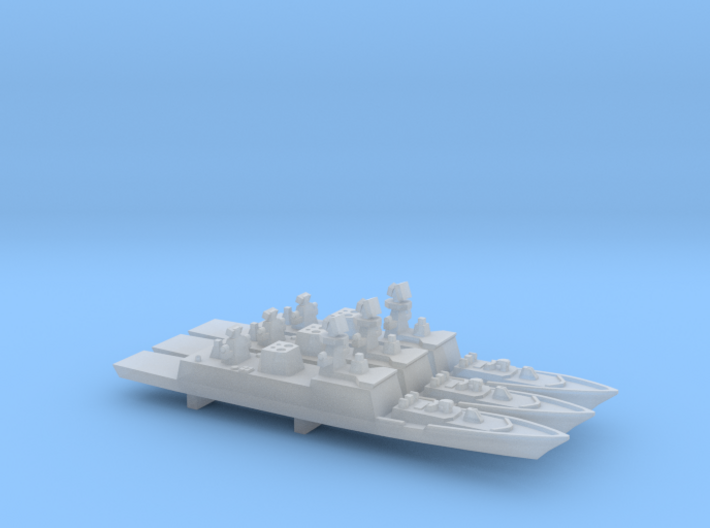 Shivalik-class frigate x 3, 1/1800 3d printed
