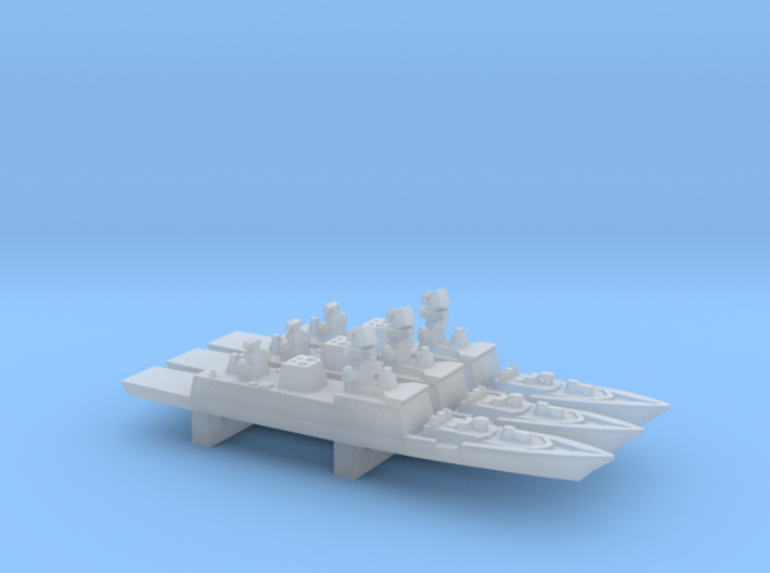 Shivalik-class frigate x 3, 1/3000 3d printed