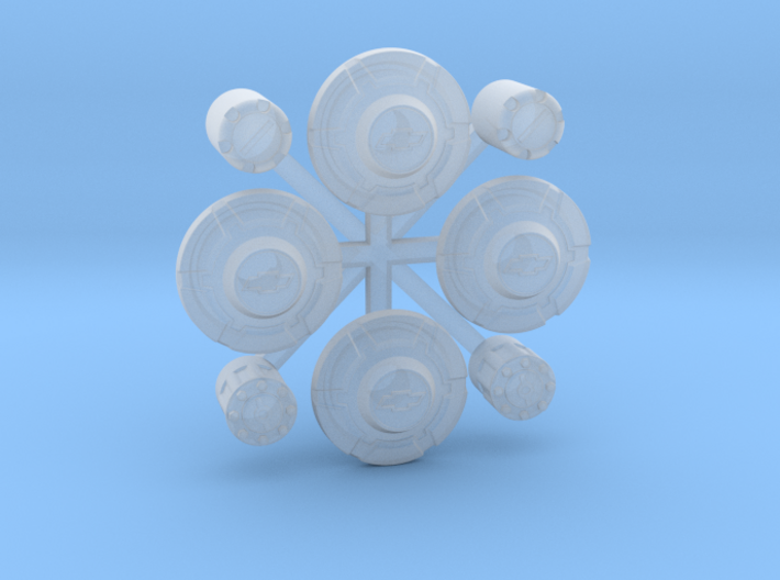 4x4 hubs and Chevy truck hubcaps for 16.5&quot; wheels 3d printed
