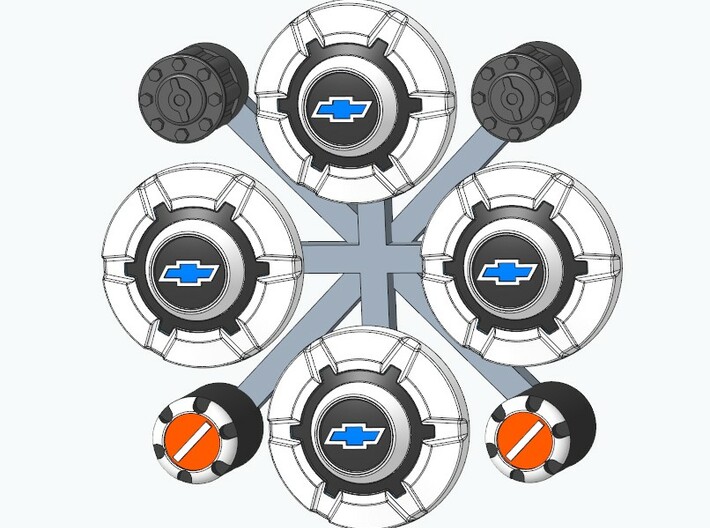 4x4 hubs and Chevy truck hubcaps for 16.5" wheels 3d printed Snapshot of 3D-File
