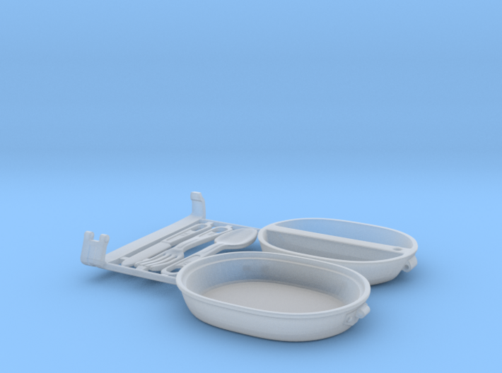 WW2 US army mess kit with utensils 1/6 scale 3d printed