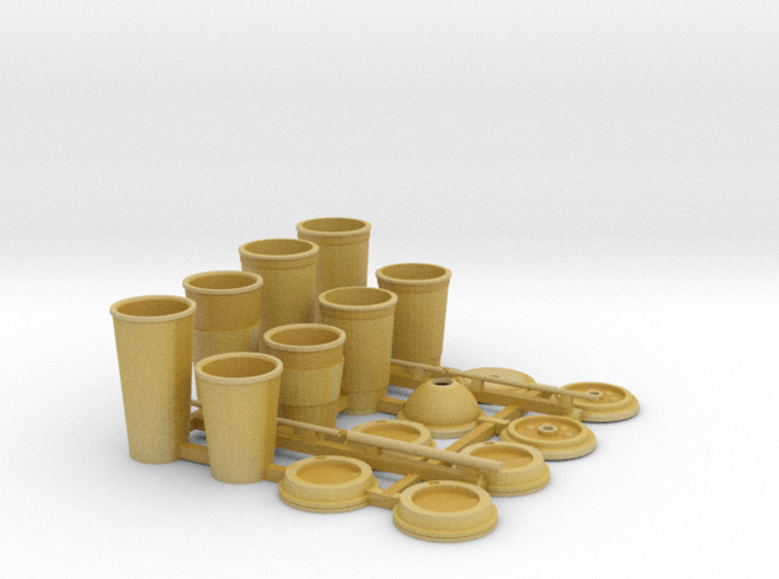 Coffee and Soda cups in 1/9 scale 3d printed
