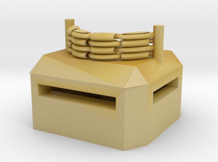 Square Bunker with Machine Gun Nest 3d printed 