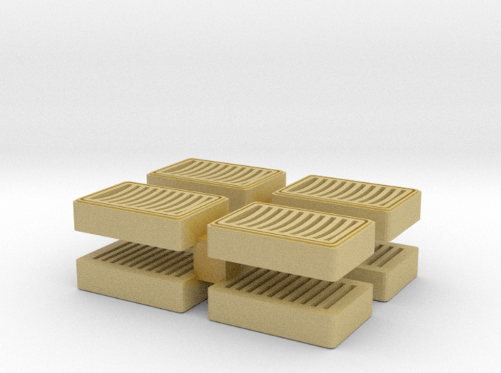Rectangluar storm sewer grate - dished surface 3d printed