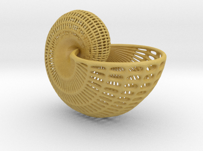 Nautilus Shell Wireframe Pendant Jewelry 3d printed