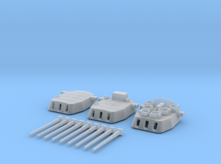 1/600 16&quot;/45 MKI HMS Nelson Turrets 1945 3d printed