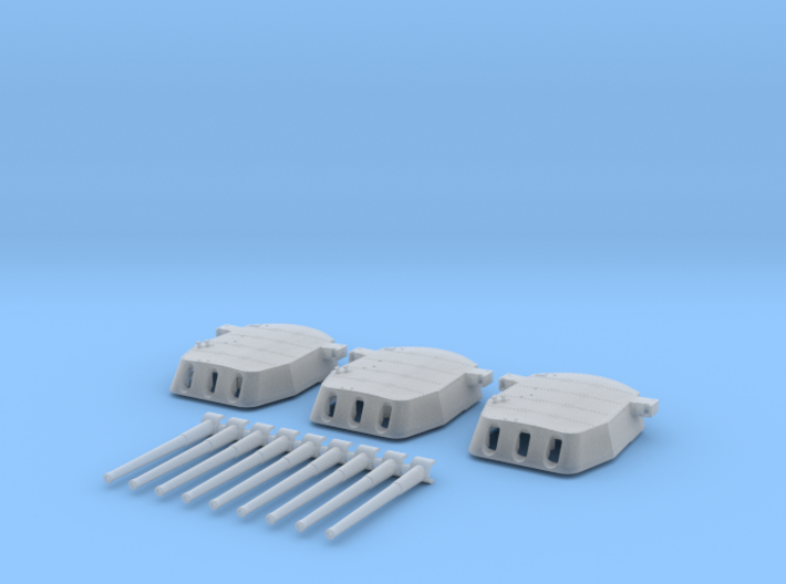 1/700 16&quot;/45 MKI HMS Nelson Turrets 1927 3d printed
