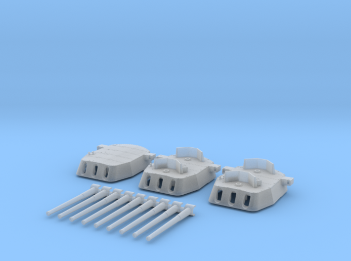1/700 16&quot;/45 MKI HMS Nelson Turrets 1940 3d printed