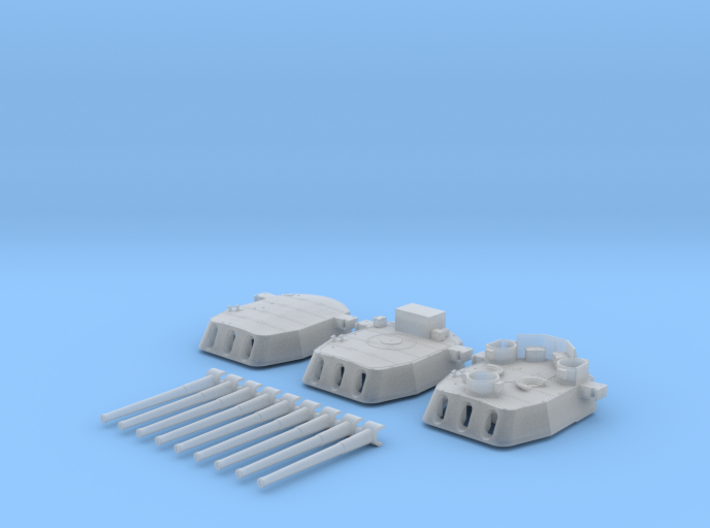 1/600 16&quot;/45 MKI HMS Nelson Turrets 1943 3d printed