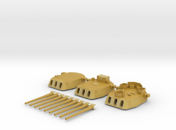 1/350 16&quot;/45 MKI HMS Nelson Turrets 1943 3d printed
