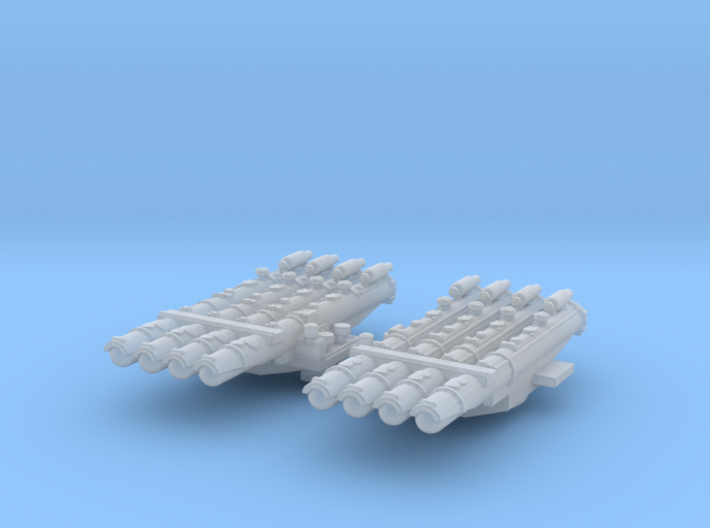 1/700 Scale RN WW2 Quad Torpedo Tubes x2 3d printed