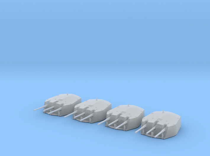 1/415 RN Triple 6 Inch MKXXIII Turrets (4) 3d printed