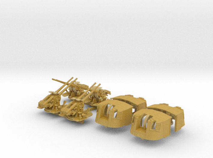 1/350 4.7" MKXII CPXIX Twin Mount x4 25º 3d printed 