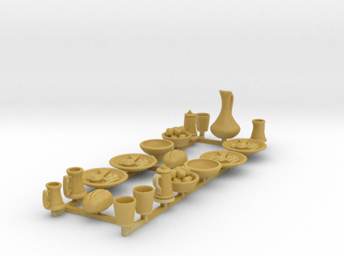 Feastware Set A: Plates with food for 1/48 scale 3d printed 