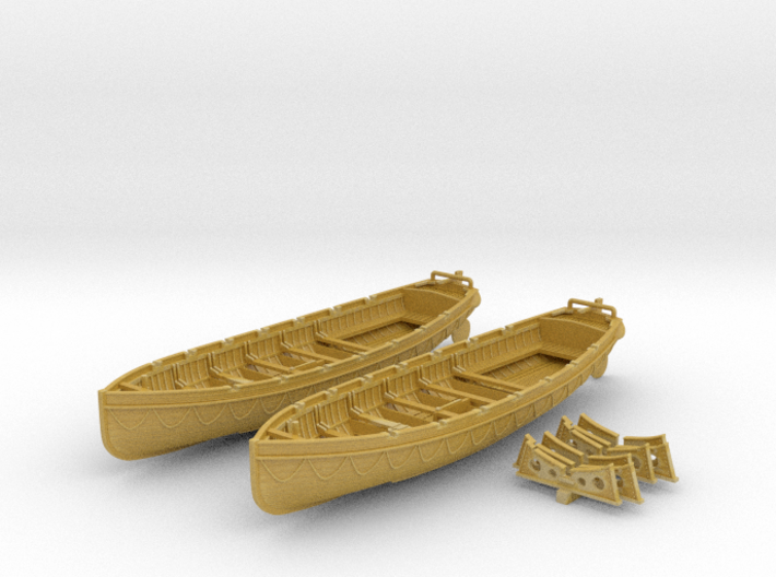 1/144 Scale Royal Navy 32ft Cutters x2 3d printed 