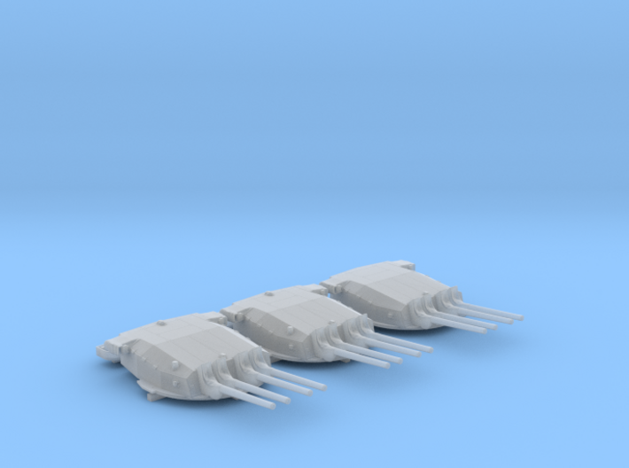 1/700 Alsace 380mm 15&quot; Guns with Blast Bags x3 3d printed