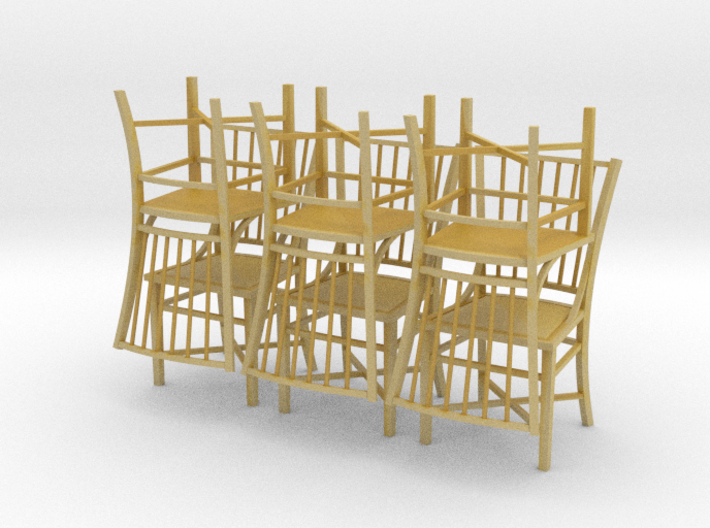 1:48 French Country Chair Set 3d printed 