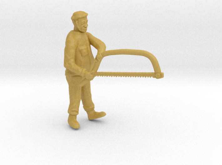 S Logging Bucker sawing w Bow Saw Figure 3d printed 