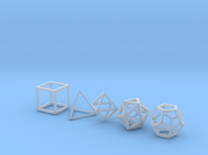 Platonic Solids (set of 5) 3d printed