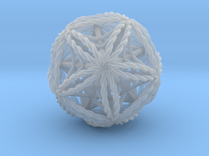 Twisted Icosasphere w/nest Stellated Dodecahedron 3d printed