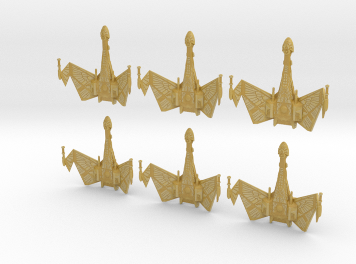 1/7000 QuD Frigate - Attack mode - 6 ships pack 3d printed