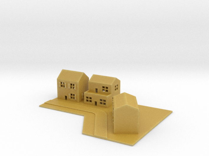 1/700 Town House Scene 3d printed
