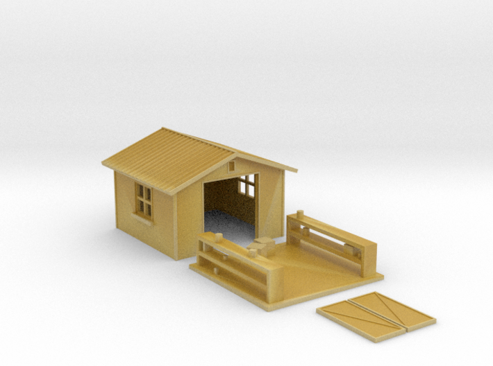 HO-Scale Backyard Shed (Revised) 3d printed 