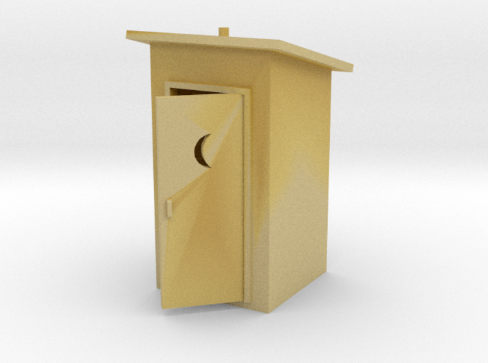 S-Scale Slant Roof Outhouse 3d printed 