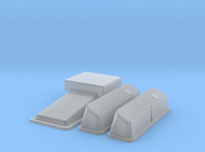 1/16 Ford 427 Side Oiler Finned Pan And Cover Kit 3d printed