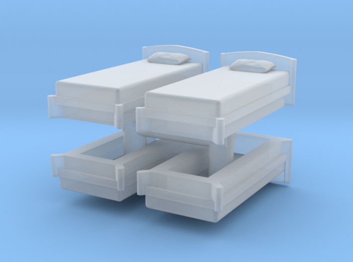 Single Bed (x4) 1/72 3d printed