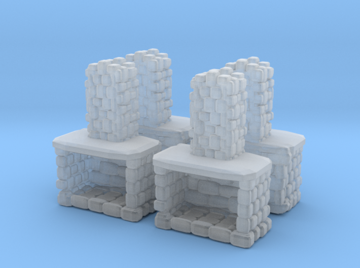 Stone Fireplace (x4) 1/120 3d printed