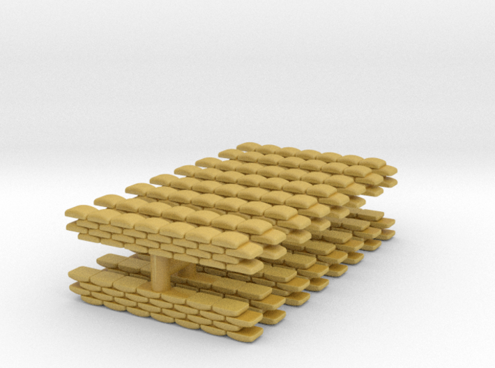 Sandbag Straight Section (x16) 1/350 3d printed